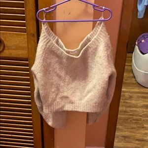 Creme garage brand sweater crop top